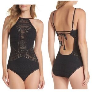 BECCA Crochet High Neck One Piece Swimsuit
Black S